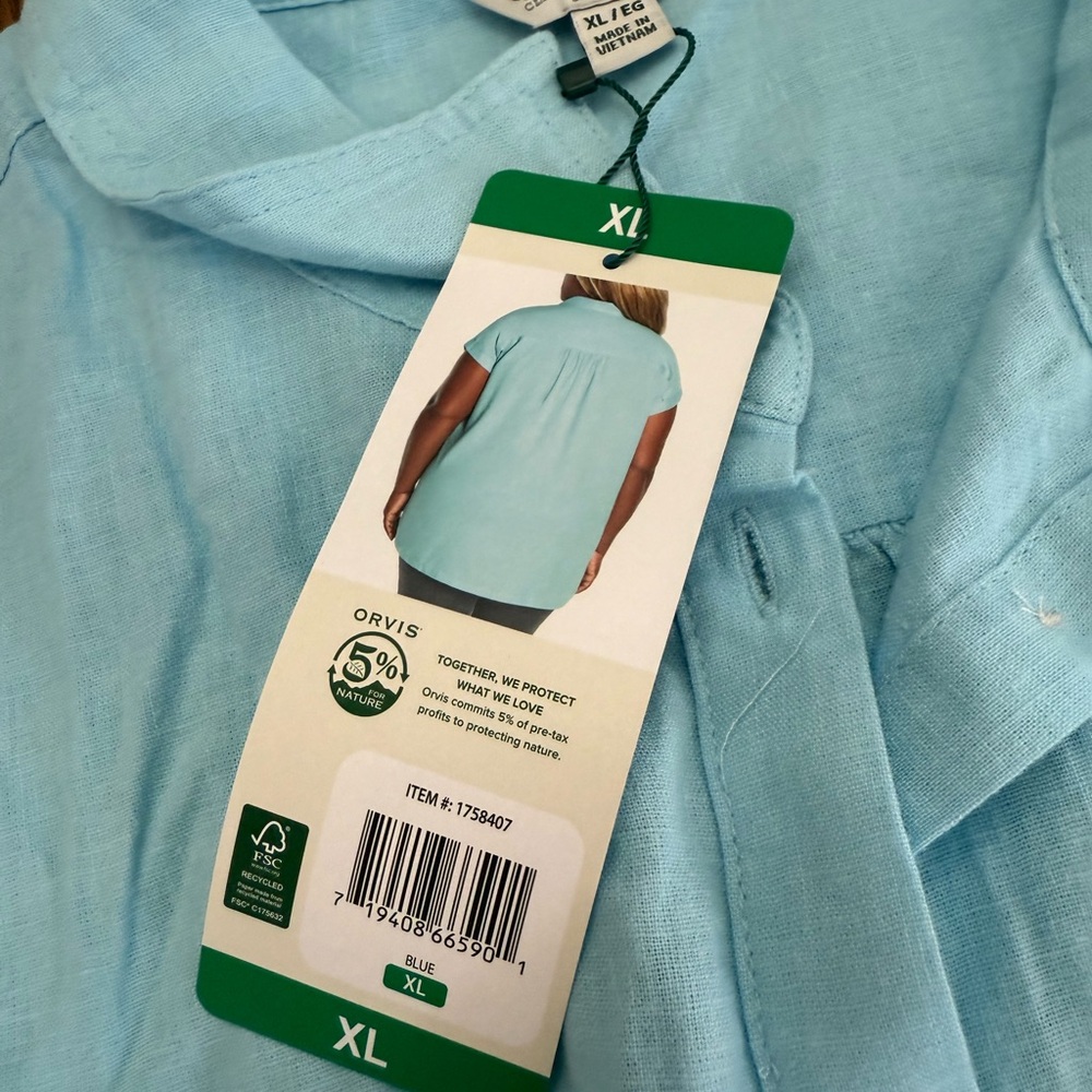 Orvis Light Blue Button-Up Shirt - Picture 2 of 6